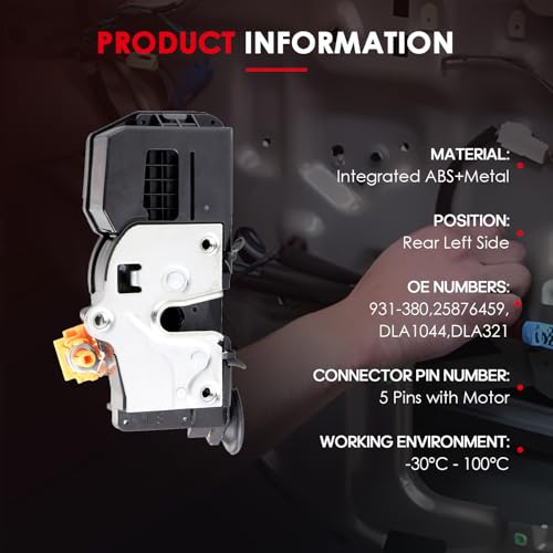 Image of CCIYU Rear Left Driver Side Door Latch Lock Actuator Compatible with 2006 2007 2009 for Buick Allure,2006-2009 for Buick Lacrosse,Door Lock Latch Actuator, Replace 931-380,25876459