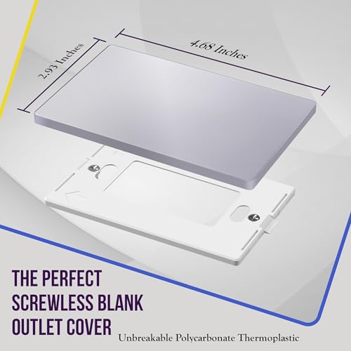 Image of ENERLITES Screwless Blank Wall Plate, Child Safe Blank Device Outlet Cover, Standard Size, 1-Gang 4.68 inch x 2.93 inch, Polycarbonate Thermoplastic, UL Listed, SI8801-SV-5PCS, Glossy, Silver, 5 Pack