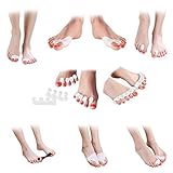 FootCarely Toe & Bunion Relief Package (Pack of 15) - Toe Straightener, Separator, Spreader, Corrector, Protector, Spacer & Stretcher - Bunion Night Splint, Shield, Support, Cushions, Bootie & Sleeve