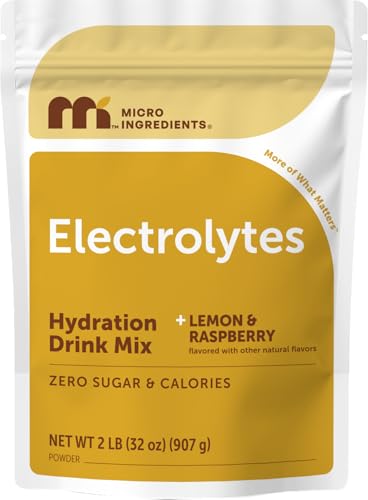 Micro Ingredients Electrolyte Powder, 2 lbs (139 Servings) | Lemon
