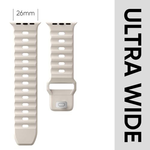Image of Sport Bands 6-Pack Compatible with Apple Watch Ultra 3 /2 Band 49mm 46mm 45mm 44mm 42mm, Wide Soft Silicone Wristbands Waterproof Strap Men for iWatch Series 11 10 9 8 7 6 5 4 3 SE Ultra