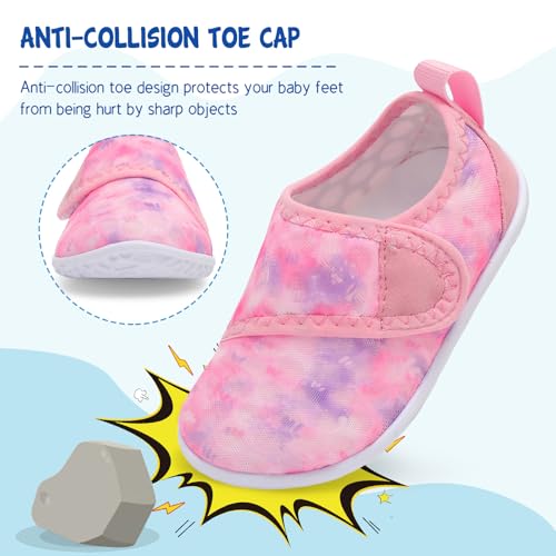 Image of LeIsfIt Toddler Water Shoes Boys Girls Barefoot Aqua Socks Kids Breathable Quick-Dry Swim Shoes for Beach Pool Surf