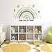 Containlol Rainbow Wall Decals, Playroom Wall Decor for Girl Room, Watercolor Peel and Stick Wallpaper, Boho Wallpaper 30 x 14 Inch Heart Art Stickers for Toddler Bedroom Nursery(Green,Fresh)