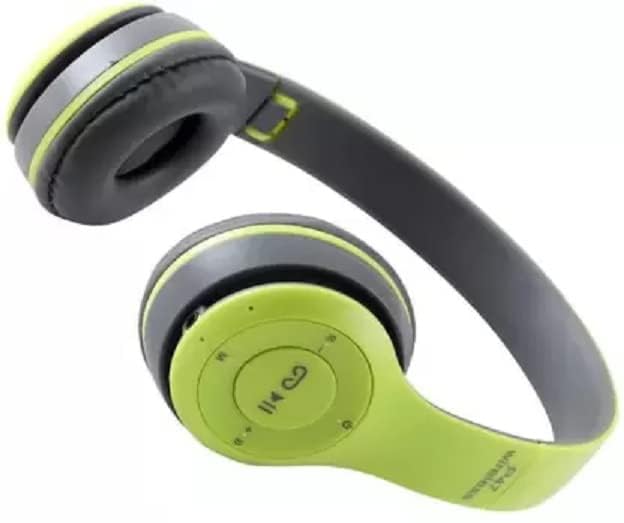 P47 Wireless Headphone with Mic & SD Card Support and AUX Connectivity Bluetooth Headphone (Green)-picture-17