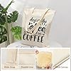 AILOONG Flat Tape Handle Tote Bag coffee typography 12 oz thick fabric Replaces school bag 35x40cm Large #3