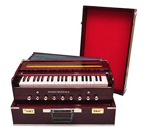 Jyotaksh store Best Harmonium 9 Stopper(Portable), Chudidaar Bellow, 42 Key, Two Reed(Bass-Male),3 1/2 Octave,Kapler, Harmonium With Cover