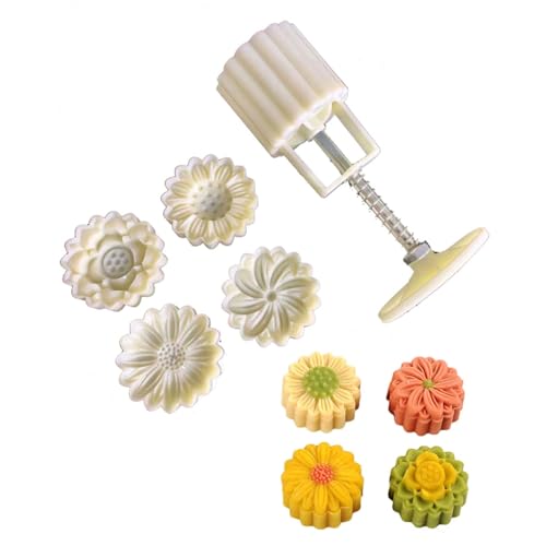 LOXGO Cookie Stamps Flower Pattern Mooncakes Molds Hand-Pressure Mooncakes Maker Making Bakings Tool For MidAutumn Festival Mooncakes Maker