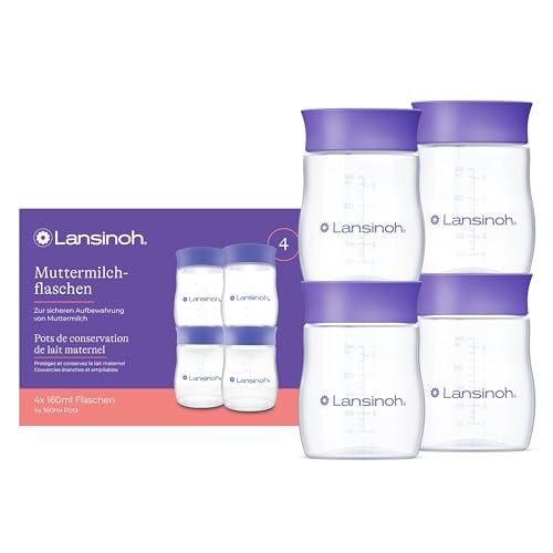 Lansinoh Muttermilchflaschen, 4 x 160 ml - zur sicheren Muttermilch...