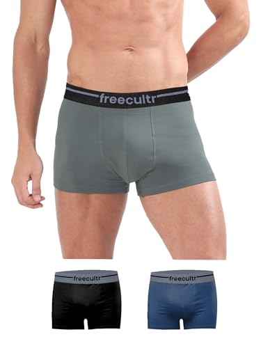Image of Freecultr Men's Cotton Trunks | Breathable & Moisture Absorbing | Soft Comfort Fit | Everyday Innerwear