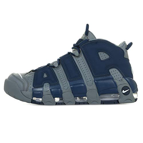 Image of Nike mens Air More Uptempo 96 Basketball Trainers Cj6129 Shoes, Cool Grey /Midnight Navy-white, 10
