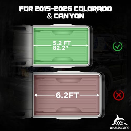Image of Hard Folding Truck Bed Tonneau Cover Compatible with Chevy Colorado & GMC Canyon(2015-2026) 5.2 ft Short Box, Tri Fold Style
