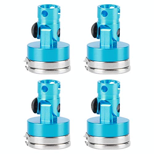 VGEBY RC Magnetic Body Post,4pcs Strong Magnet Car Shell Column Post Aluminum Alloy Body Shell Mount Column Fit for SCX10 1/10 RC Car Model (Blue)