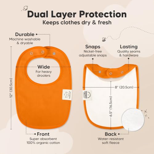 Image of KeaBabies 8-Pack Organic Baby Bibs for Drooling and Teething (Sahara) | Soft Cotton Bibs for Baby Girl, Boy, Extra Absorbent, Easy to Clean & Put On, Toddler, Newborn, Infant 0-24 Months