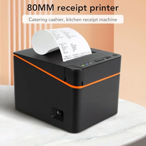 Image of Thermal Receipt Printer, 80mm Bluetooth USB Label Printer with Automatic Cutter for Small Business Supermarkets Retail Stores Restaurants (US Plug)