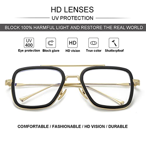 Image of Tony Stark Style Blue Light Blocking Glasses for Men Women, Iron Man and Spider-Man Computer Gaming Glasses