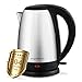 Price comparison product image Aigostar Electric Kettle, 304 Stainless Steel Jug Kettle, Rapid Boil, 2200 Watt, 1.7L, Boil-Dry Protection & Auto Shut-Off, BPA Free, Cordless - Knight 30JPK.