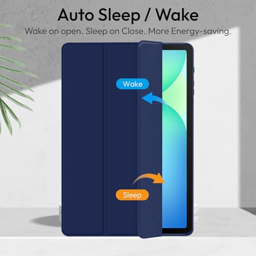 Image of Robustrion Cover Case for Samsung Galaxy Tab S10 FE Plus 13.1 inch Cover with [Pencil Holder] Hybrid Cover for Samsung Tab S10 FE Plus 13.1 inch Tablet [Auto Sleep Wake Support] - Navy