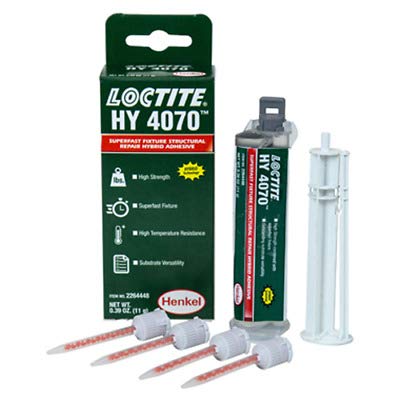 Loctite® HY 4070 è Un Adesivo bicomponente Ibrido cianoacrilato/Acrilico in Gel incolore