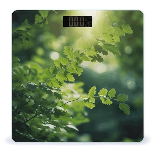 Báscula digital de baño con fondo verde miniatura 1