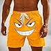 Funny Emotional Print Shorts Mens Swim Trunks with Pockets Fashion Cool 4-Way Stretch Swimming Shorts Yellow Quick Dry Board Shorts Beach Swimsuit