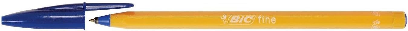 Bic Orange Fine Ballpoint Pen Blue Ink [Pack of 20]