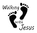 Walking with Jesus Footprints Vinyl Decal Sticker Christian God Church Religious