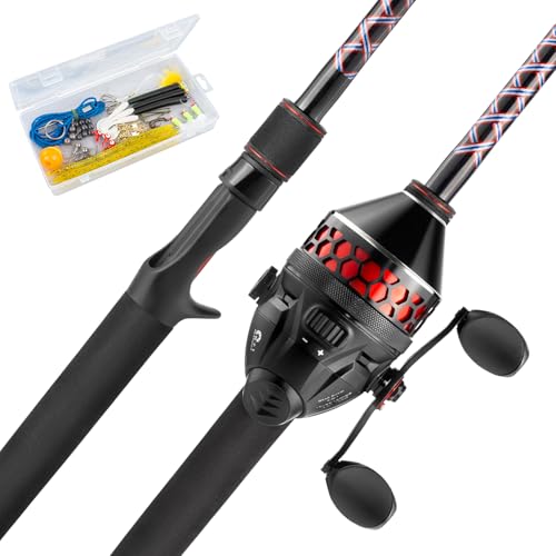 KastKing Brutus SpinCast Fishing Reel Combo- 2Pc Blanks, 6'6