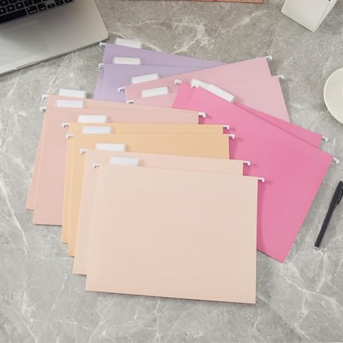 Beramon Pacote com 12 pastas de arquivo suspensas tamanho carta com abas ajustáveis de corte 1/5, pa