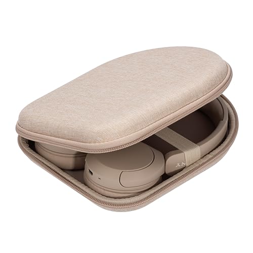 Ginsco Case Compatible with JBL Tune 510BT/520BT/500BT with Sony WH-CH520/510 Ultra-Slim Hard Shell Headphone Case for On Ear Headphones (Beige)