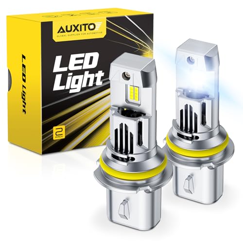 Image of AUXITO 9007 HB5 Bulbs, 80000LM 6500K Cool White, Super Bright 15X Halogen, Plug and Play CANbus Ready No Flicker, Pack of 2