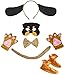 Petitebella Long Ear Dog Headband Bowtie Tail Gloves Mask Shoes 6pc Costume 1-5y (Dog-3, One Size)