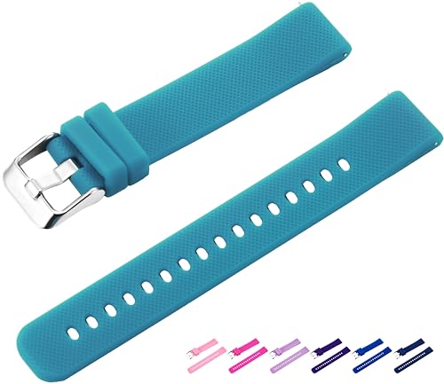 SIMSAM Ersatz-Uhrenarmband für Kinder, Silikonarmband, 16 mm, Uhrenarmband mit Schnellspannstiften, Ersatz-Uhrenarmbänder für Damen, Herren (Hellblau, 1)