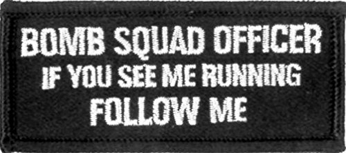 Klicnow Bomb Squad Officer Embroidered Patch 8cm x 3.5cm (3 1/4" x 1 1/4) Approx
