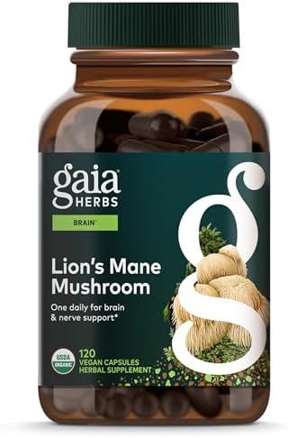 Gaia Herbs Lion's Mane Mushroom - Brain Health Support* - 120 Veg...