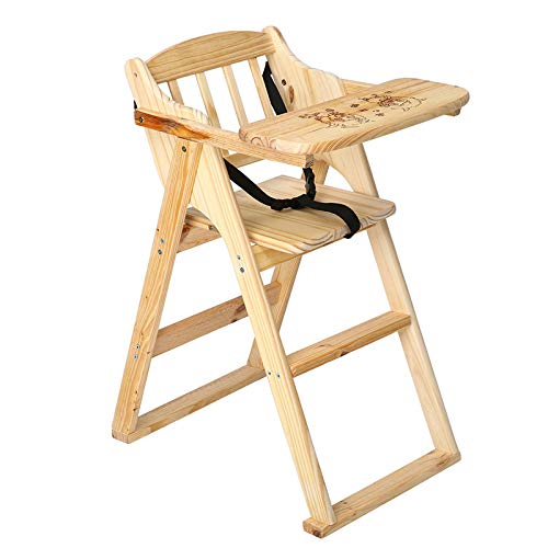 Image of Shoppers Hub PNQ Multipurpose Pinewood Based Foldable and Portable Easy to Carry Baby Feeding High Seating Wooden Chair for Use in Homes, Cafes, Restaurants, Parks, Theatres and Resorts