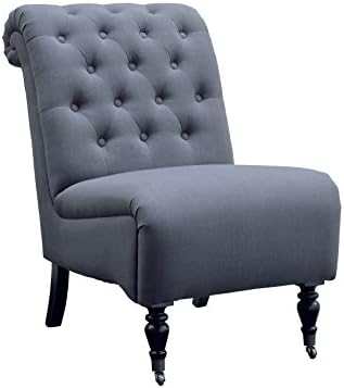 Michael Anthony Furniture Cora Charcoal Roll Back Tufted Chair