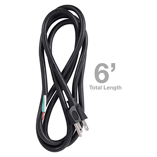 Image of nVent Gardner Bender PS613163 3-Wire Appliance and Power Tool Cord, 6 ft, 16 AWG, 13A /125V AC, 1625W, Heavy Duty Replacement Power Cable, Ground NEMA 5-15 (Formerly: Bergen Industries)