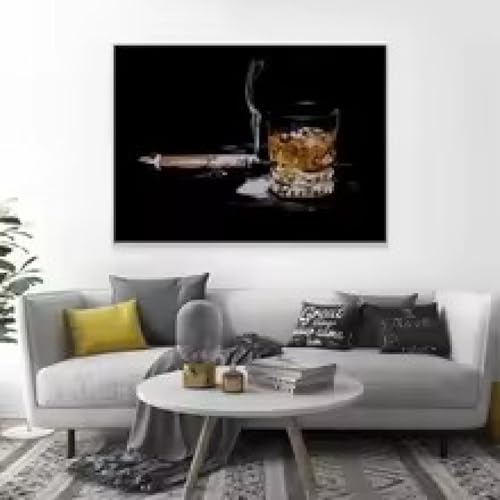 Affiche de cigares imprimée sur whisky grand format prête à suspendre chez soi