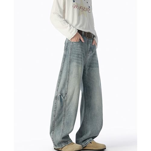 Baggy Jeans Men Washed Barrel Jeans Men Vintage Casual Streetwear for Skater Wide Leg Denim Pants Parachute3
