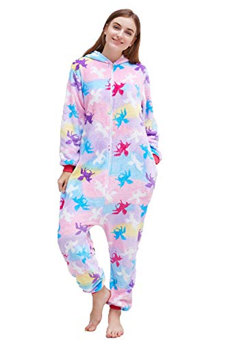 Nousion Licorne Unisex Adult Onesies Pajamas, Cosplay Christmas Sleepwear Onesies Outfit