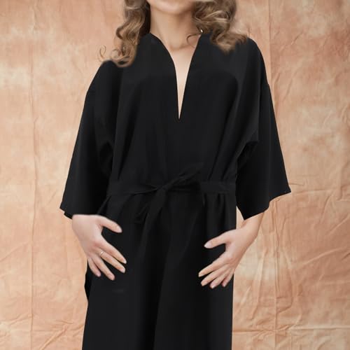 VILLCASE Capa impermeable para corte de cabello para salón y barberos negra miniatura 4