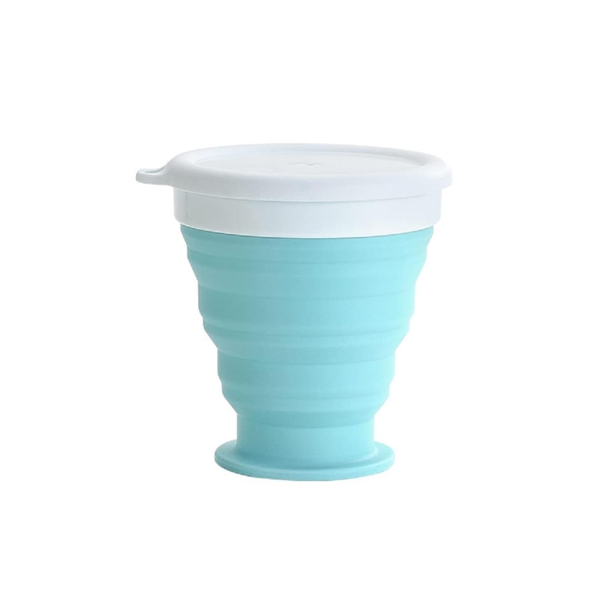 1Pcs Silicone Collapsible Travel Cup - Silicone Folding Camping Cup with Lids - Expandable Drinking Cup Set - BPA Free, Portable-Color as per Stock