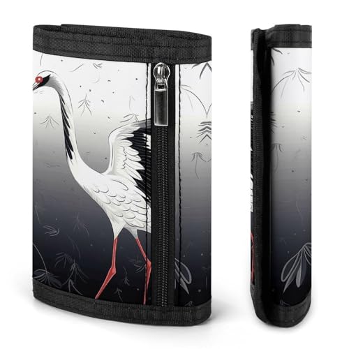Japanese Crane Trifold Wallet for Men - Money Clip Slim Wallets with Multiple Card Slots Minimalist Small Front Pocket Wallet for Everyday Carry3