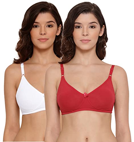 Image of Lyra Women's Moulded Encircled Bra(513) Pack of 2 White & Black,30B