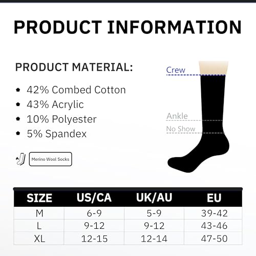 CLOSEMATE 6 Pares Calcetines Deporte Largos Hombre Deportivos Antiampollas Altos Antisudor Antideslizantes Transpirable Compresión Para Running Senderismo Trekking Ciclismo(6NegroGris,L) - imagen 7