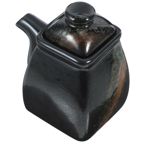 TOYANDONA - TOYANDONA Pot Céramique Japonais pour Condiments Distributeur Huile et Sauce Soja Résistant Haute Température Récipient Liquide pour Cuisine et Restaurant Conserve Fraîcheur Assaisonnement