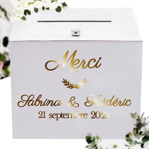 Sticker pour urne de mariage personnalisé, cagnotte événement, cérémonie, fête, autocollant personnalisé, décoration de boîte mariage, sticker...