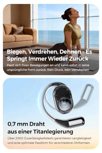 SoundPEATS GoFree 2s Open‑Ear Sport Bluetooth Kopfhörer, Schwarz – Ansicht 4