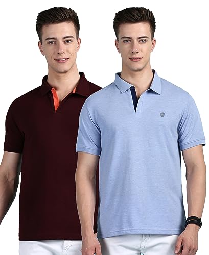 Image of Lux Cozi Mens Cotton Solid Relaxed Fit Polo Shirt