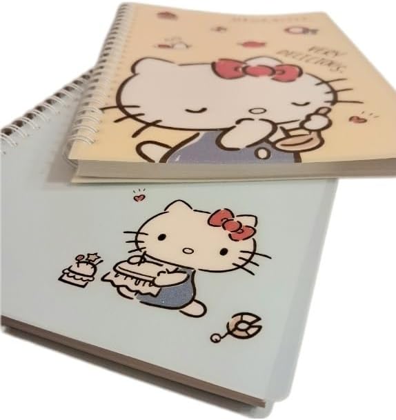 1 Pack, A5 Cute Kitty 7mm Lined Plastic Hardcover Spiral Notebook 5.7 x 8.2 Inches, 80 Sheets (Yellow) - Image 5